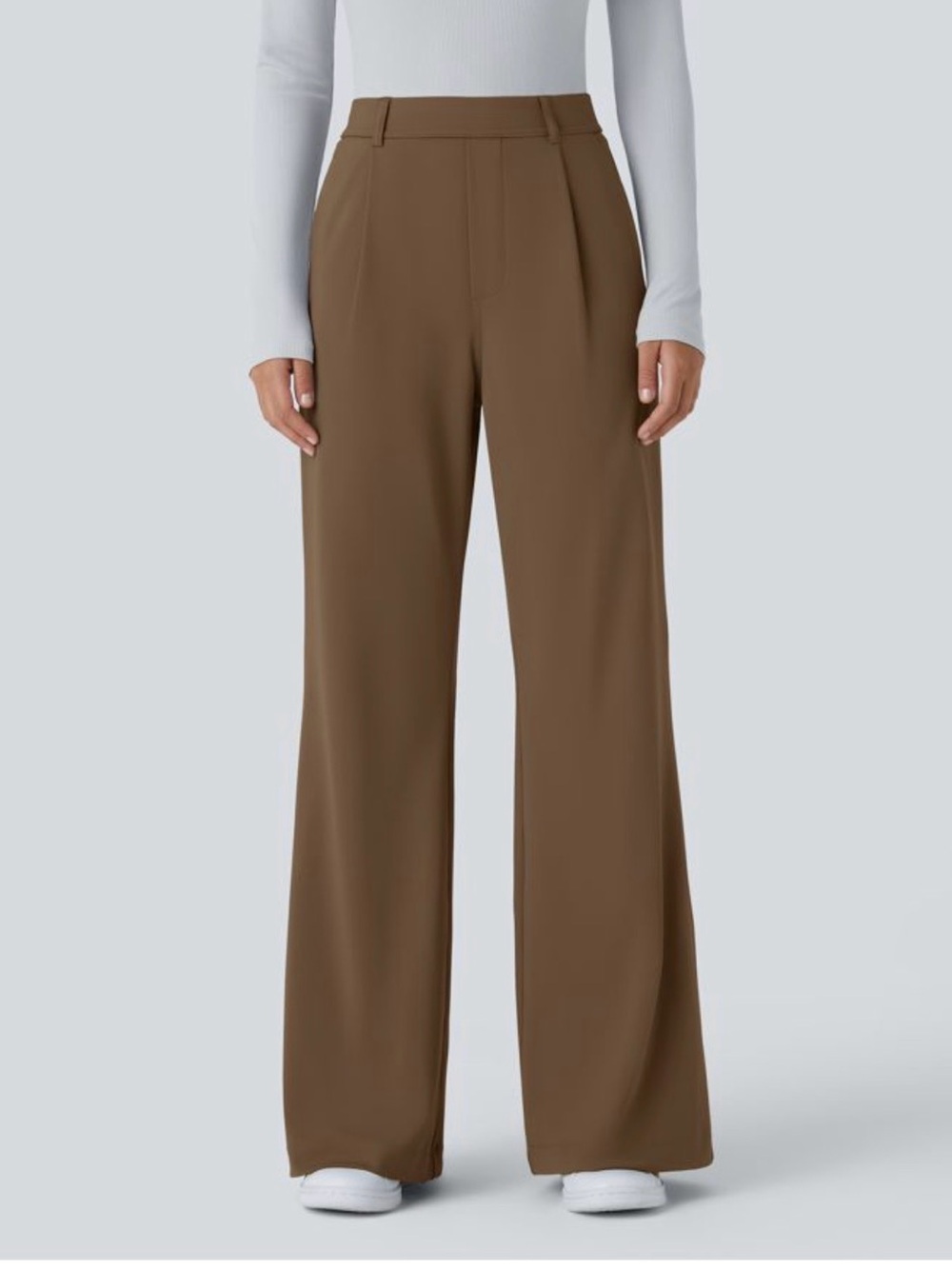 HALARA Brown Boot-Cut Wide Leg Pants